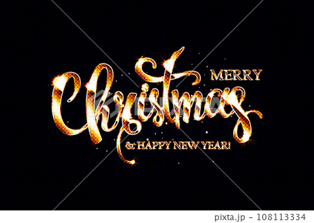 Merry Christmas and Happy New Year lettering 108113334