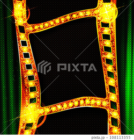 Gold film on the green curtain Gold film on the green curtain 108113355