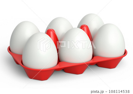 Farm raw organic white sugar-coated eggs for morning breakfast in plastic tray Farm raw organic white sugar-coated eggs for morning breakfast in plastic tray 108114538