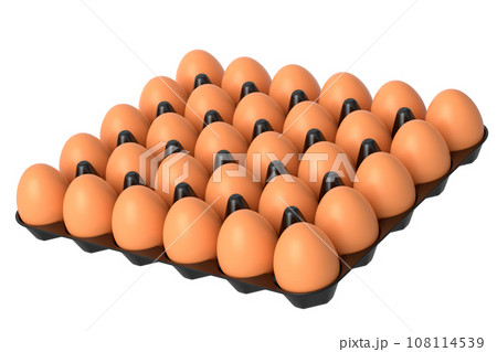 Farm raw organic brown eggs for morning breakfast in plastic tray Farm raw organic brown eggs for morning breakfast in plastic tray 108114539