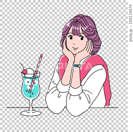 80年代動漫風格的女孩與奶油蘇打水 108114874