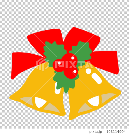 Hand drawn illustration of cute jingle bells with red ribbon Hand drawn illustration of cute jingle bells with red ribbon 108114904