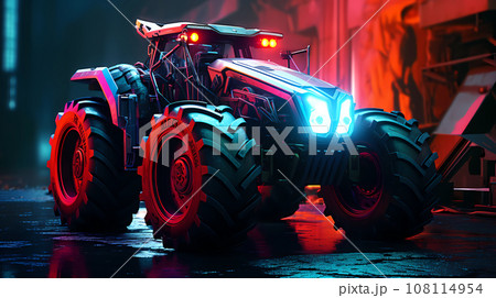 Cyberpunk Futuristic Tractor Hyperrealistic 3D-Style Concept Cyberpunk Futuristic Tractor Hyperrealistic 3D-Style Concept 108114954