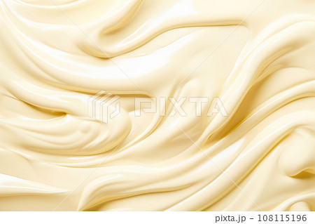 A mass of melted white chocolate. Wave pattern. 108115196