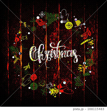 Christmas wreath and the inscription 108115483