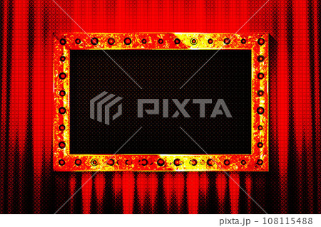 Neon rectangle lamp wall sign isolated 108115488