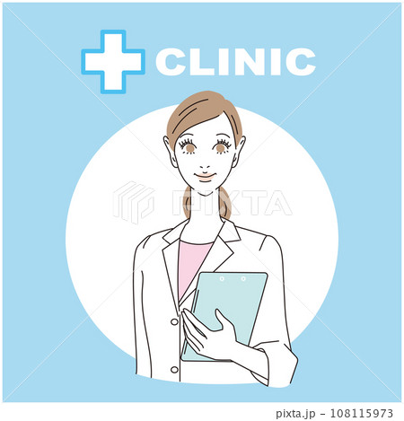 女性の医師上半身正面 女性の医師上半身正面 108115973