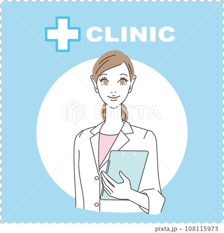 女性の医師上半身正面 女性の医師上半身正面 108115973