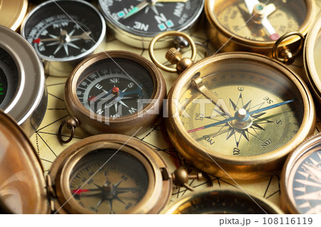 Different compasses on old map 108116119