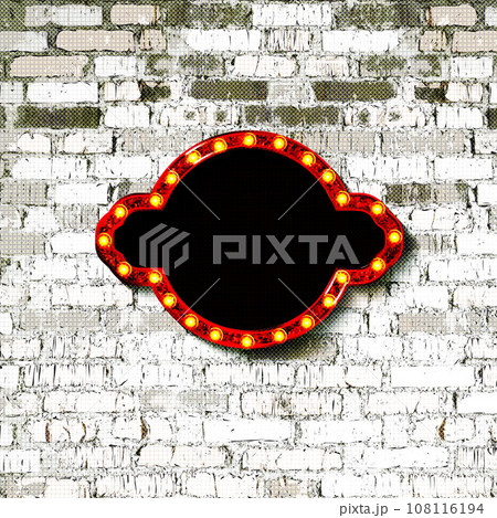 Blank picture frame, frame on brick wall background Blank picture frame, frame on brick wall background 108116194