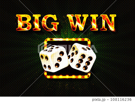 Big win gold text on retro red board vector banner 108116236