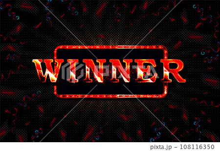 Winner banner. Win congratulations vintage frame 108116350
