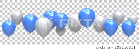 set of realistic 3d helium balloons 108116811