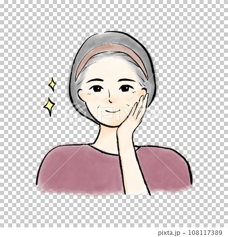 洗顔する女性のイラスト 108117389