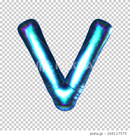 彩虹色氣球的字母 V。 108117575