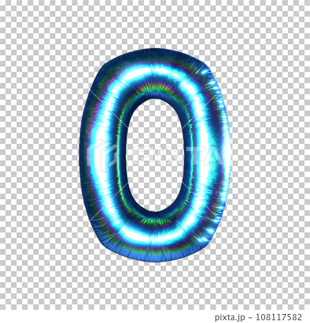 彩虹色氣球字母。 0號。 108117582