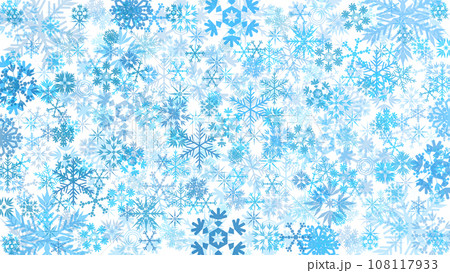 雪の結晶 雪 冬 結晶 氷 パーティクル 吹雪 キラキラ 粒子 3D イラスト 背景 バック 108117933