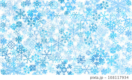 雪の結晶 雪 冬 結晶 氷 パーティクル 吹雪 キラキラ 粒子 3D イラスト 背景 バック 108117934