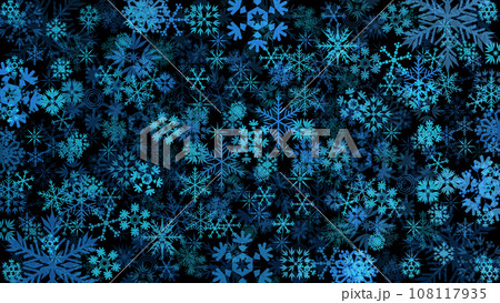 雪の結晶 雪 冬 結晶 氷 パーティクル 吹雪 キラキラ 粒子 3D イラスト 背景 バック 108117935