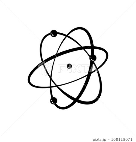 scientific atom orbit cartoon vector illustration 108118071