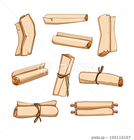 scroll papyrus set cartoon vector illustration 108118107