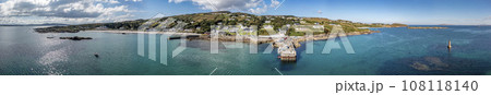 Aerial view of the pier at Leabgarrow on Arranmore Island in County Donegal, Republic of Ireland 108118140