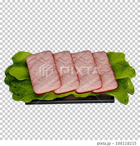Shabu-shabu 3d illustration , Ham 108118215