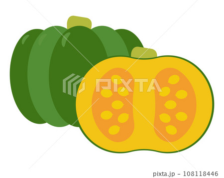 カボチャとカボチャの断面アイコン 108118446