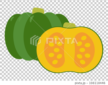 カボチャとカボチャの断面アイコン 108118446