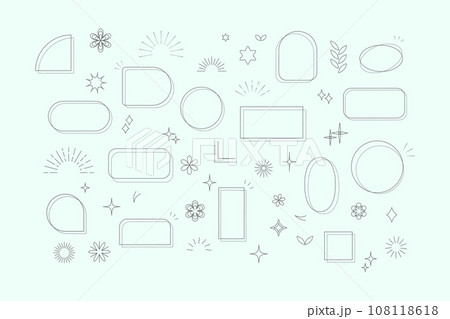 フレーム 飾り 線 装飾 サンバースト イラスト ベクター セット フレーム 飾り 線 装飾 サンバースト イラスト ベクター セット 108118618