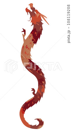カラフルな龍のシルエットの素材 カラフルな龍のシルエットの素材 108119208