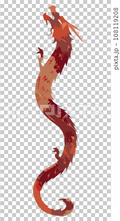 カラフルな龍のシルエットの素材 カラフルな龍のシルエットの素材 108119208