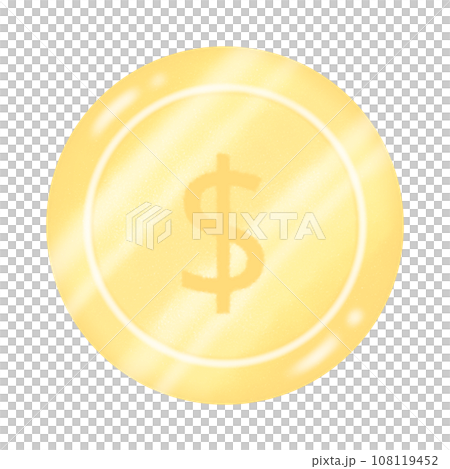 Cartoon golden dollar sign, finance icon illustration 108119452