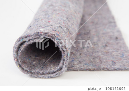 Roll of gray Thick fabric on the white background. Roll of gray Thick fabric on the white background. 108121093