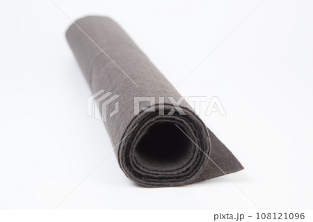 Roll of gray Thick fabric on the white background 108121096