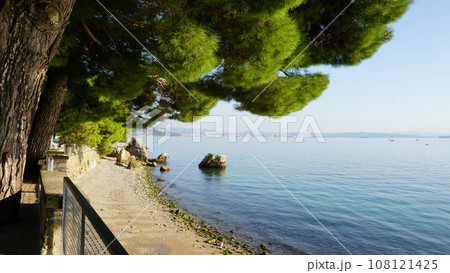 Rocky coast of the Gulf of Trieste near Miramare Castle 108121425