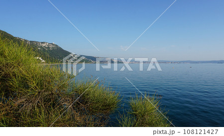 Rocky coast of the Gulf of Trieste near Miramare Castle 108121427