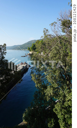 Rocky coast of the Gulf of Trieste near Miramare Castle 108121429