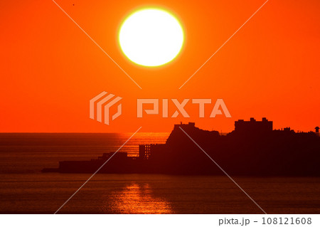 軍艦島の夕景 108121608