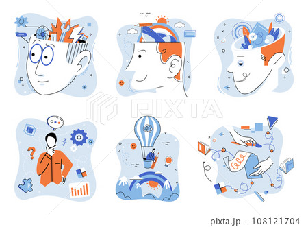 Mindset. Vector illustration. Developing intelligence necessitates lifelong commitment to learning and growth The psychology success explores psychological factors contribute to achieving desired 108121704