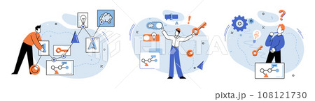 Logical thinking. Vector illustration. It involves being mindful our thoughts, assumptions, and biases By cultivating self-awareness, we capproach logical thinking with humility and open-mindedness 108121730