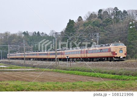 北陸本線　細呂木ー芦原温泉　JR西日本　485系　A10編成（京都）　雷鳥 108121906