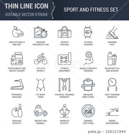 Icons Set of Fitness And Sport 108121944