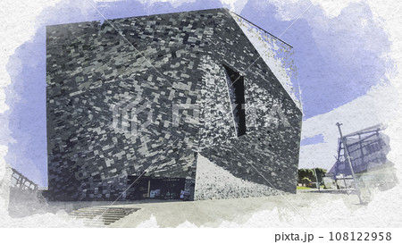 水彩画風　角川武蔵野ミュージアム　ところざわサクラタウン　埼玉県所沢市 108122958