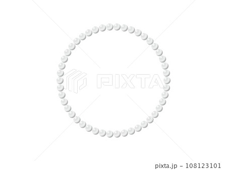 白いパールの輪のフレームイラスト 108123101