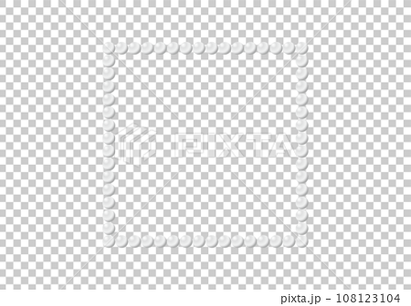 白いパールの正方形のフレームイラスト 108123104
