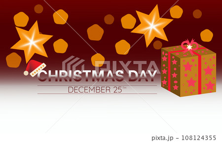 Christmas Day Celebration banner. Joyful Holiday Xmas Party Concept with Festive Decorations, Gifts, and Merry Traditions. background, banner, card, poster design, greeting cards. 108124355