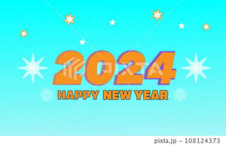 New Year's Eve 2024 Countdown Celebration and Party Concept with Fireworks, Champagne, and Festive Fun. Holiday greeting card, background, banner, card, poster design. 108124373