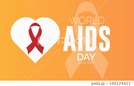 World AIDS Day Awareness Background Red banner Ribbon and Global Support Vector Illustration. background, banner, card, poster design. World AIDS Day Awareness Background Red banner Ribbon and Global Support Vector Illustration. background, banner, card, poster design. 108124421