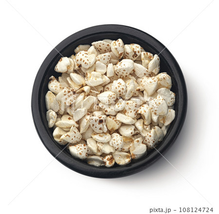 Puffed buckwheat isolated on white background, top view 108124724